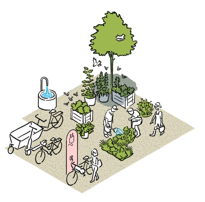 Klimaangespasster Straßenraum als Begegnungszone